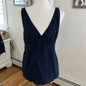 Tommy Hilfiger Navy Blue sleeveless blouse size medium.